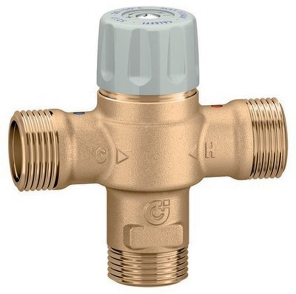 Mitigeur Thermostatique 3/4" - Vanne Anti-Brûlure Réglable 30-70°C - Corps Laiton