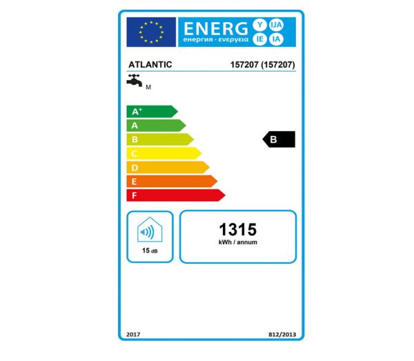 Chauffe-Eau Électrique Atlantic Lineo Connecté 40 à 150 l - Intelligent Gain de Place - WiFi